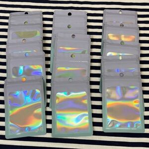 New Holographic Zipper Heat Seal Bags Blue Purple